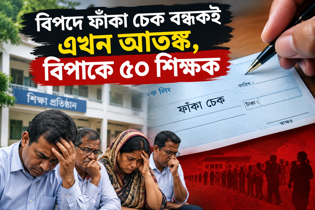 ফাঁকা চেক বন্ধক, বিপাকে ৫০ শিক্ষক